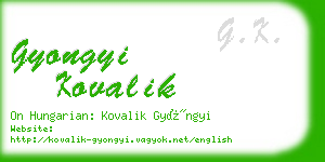 gyongyi kovalik business card